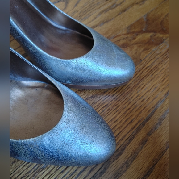 Crackle texture stacked heels sz 9 - Picture 4 of 5